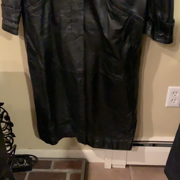 Limited leather trench coat, SZ L - Picture 5 of 6